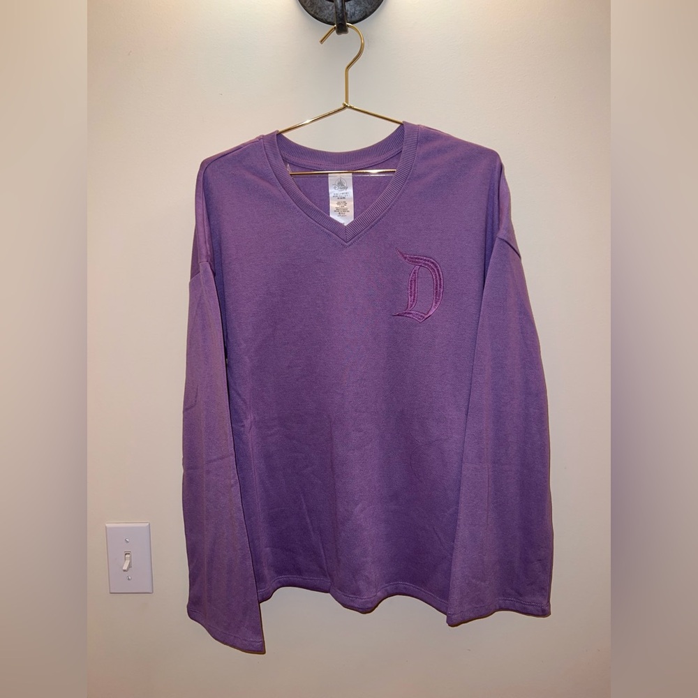 Disney Parks Purple V-Neck Pullover – Youth Small (Fits Adult XS-S) NWT